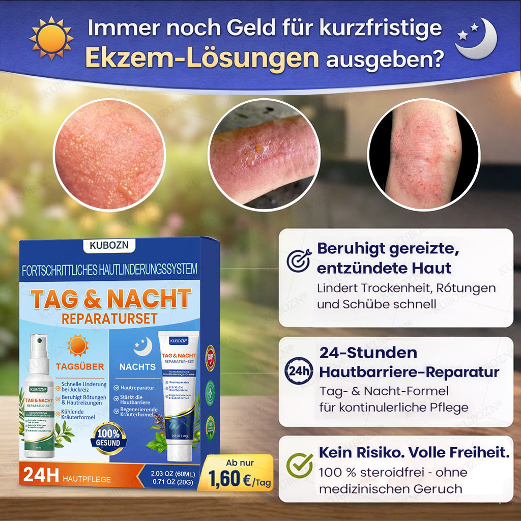 KUBOZN® Eczem & Neurodermitis Set – 24h Pflege bei Juckreiz, Rötungen & geschädigter Haut