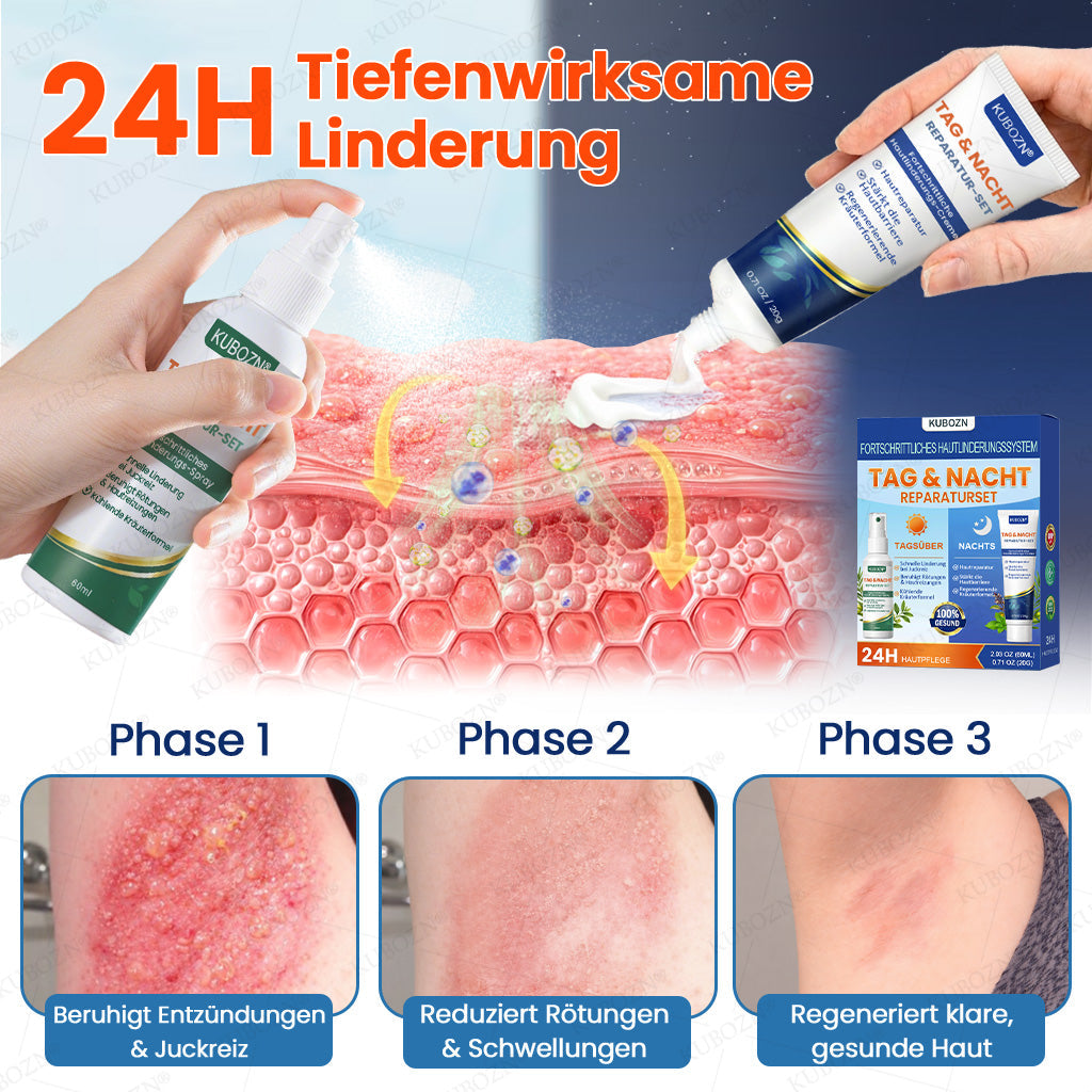 KUBOZN® Eczem & Neurodermitis Set – 24h Pflege bei Juckreiz, Rötungen & geschädigter Haut