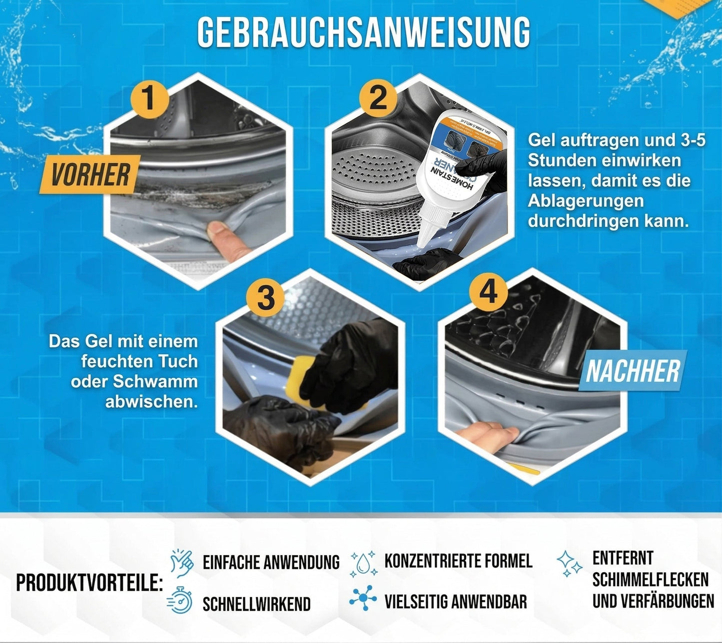 KUBOZN® Anti-Schimmel-Gel – Wirkt tiefenwirksam gegen Schwarzschimmel ohne Kraftaufwand