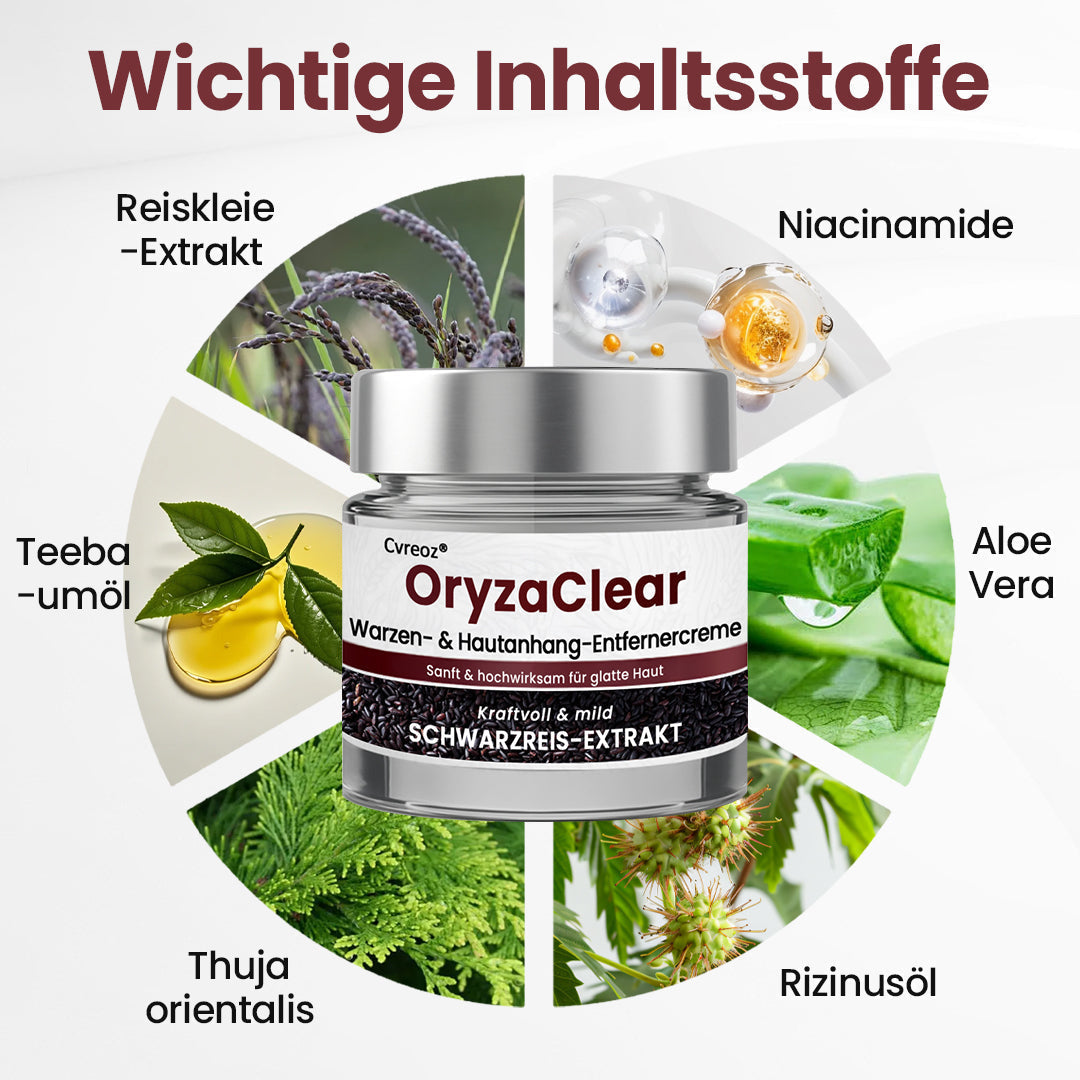 ⭐ Cvreoz® OryzaClear – Schwarzreis-Extrakt Creme gegen Hautanhänge & raue Stellen – sanft, pflanzlich & sichtbar wirksam (Offer)