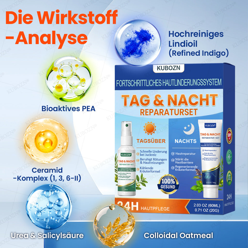 KUBOZN® Eczem & Neurodermitis Set – 24h Pflege bei Juckreiz, Rötungen & geschädigter Haut